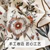 Vintage flower silk wool square scarf women's 1116 autumn and winter new 61cm silk wool scarf high-end shawl
