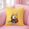 Cute Rabbit Dresses Art Cushion Cover Linen Pillowcase Cover Soft Decor for Sofa Home Room