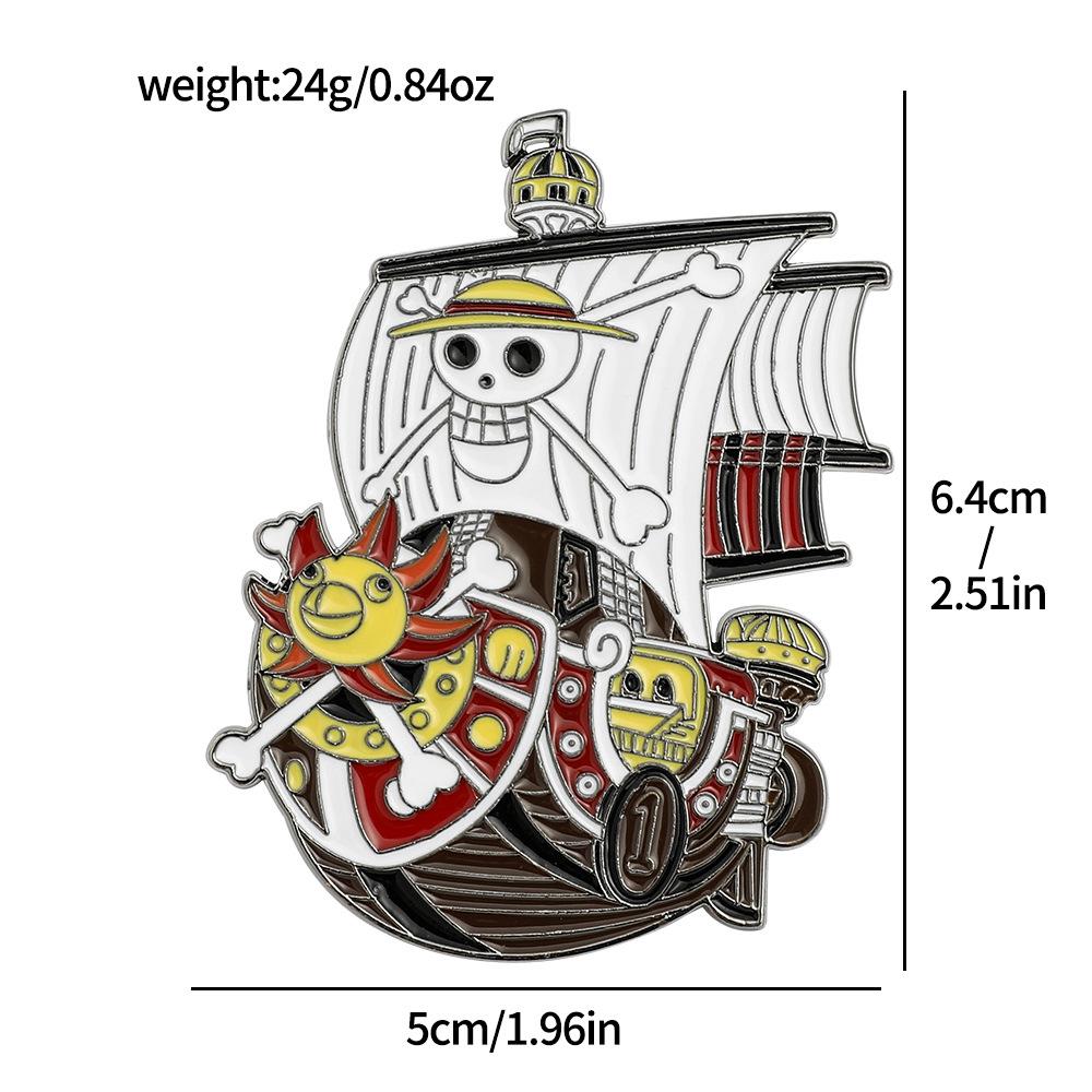 ONE PIECE Пираты Соломенной Шляпы парусник металлический стикер на холодильник стикер для мобильного телефона самолет без иглы значок украшение