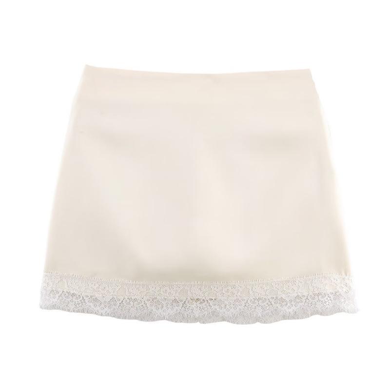 2026 European Style Women's Lace Hem Patchwork Skirt-Pants