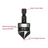 3PC Hexagonal Shank 90 Degree Black Five Blade Chamferer 12/16/19mm Countersink Drill Woodworking Hole Opener Tool Set