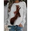 Womens Round Neck Pullover Sweatshirt With 3D Christmas Tree Print Casual Comfort Fit 2025