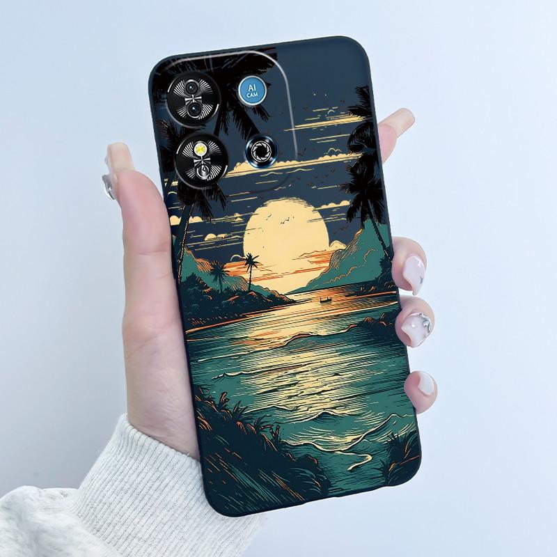 For Oukitel C57S C57 Pro Plus Ultra Case BLU J12 Back Cover Cute Love Heart Rabbit Black TPU Soft Silicone Protective Phone Case