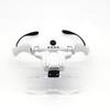 Head Mounted Optical Magnifier Eyeglasses Power Display LED Watch Repair Magnifier Large Capacity Battery Interchangeable Lenses