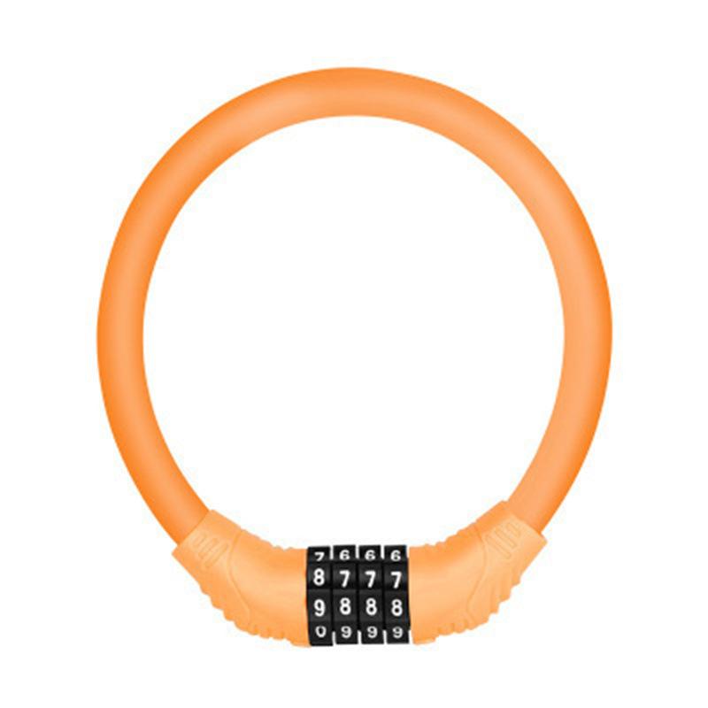 Mountain Bike 4 Digit Combination Lock Electric Bike Motorcycle Circular Lock Portable Code Lock Cycling Gear Bike Safety Lock оранжевый