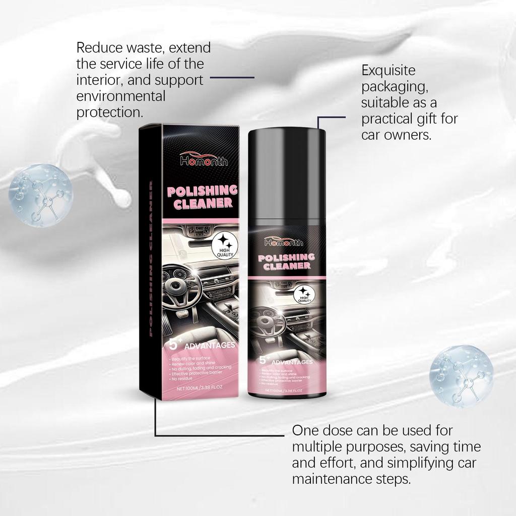 100ml Car Interior Polisher Car Interior Polishing Renewal Stain Removal Maintenance Care Polish Anti-fouling
