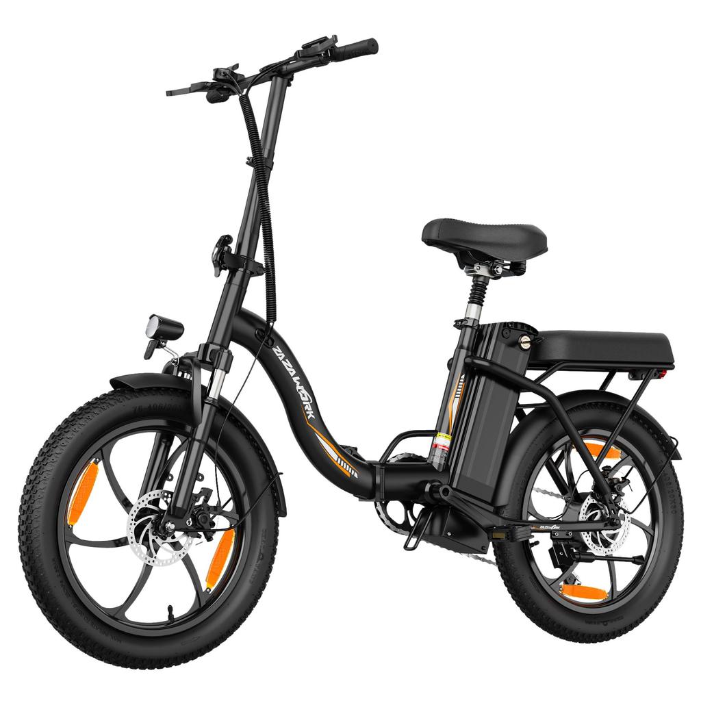 ZAZAWORK C16 City Folding Electric Bicycle 250W Motor 20 Inch Fat Tires 120Kg Load Outdoor Ride E-Bike With Tow Seat