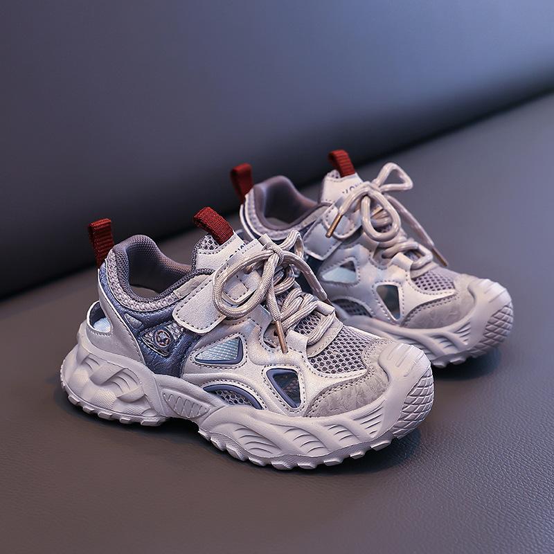 

Sports Sandals for Boys and Girls, Breathable, Single Mesh, Openwork Design, Casual and Versatile Shoes 38 сірий