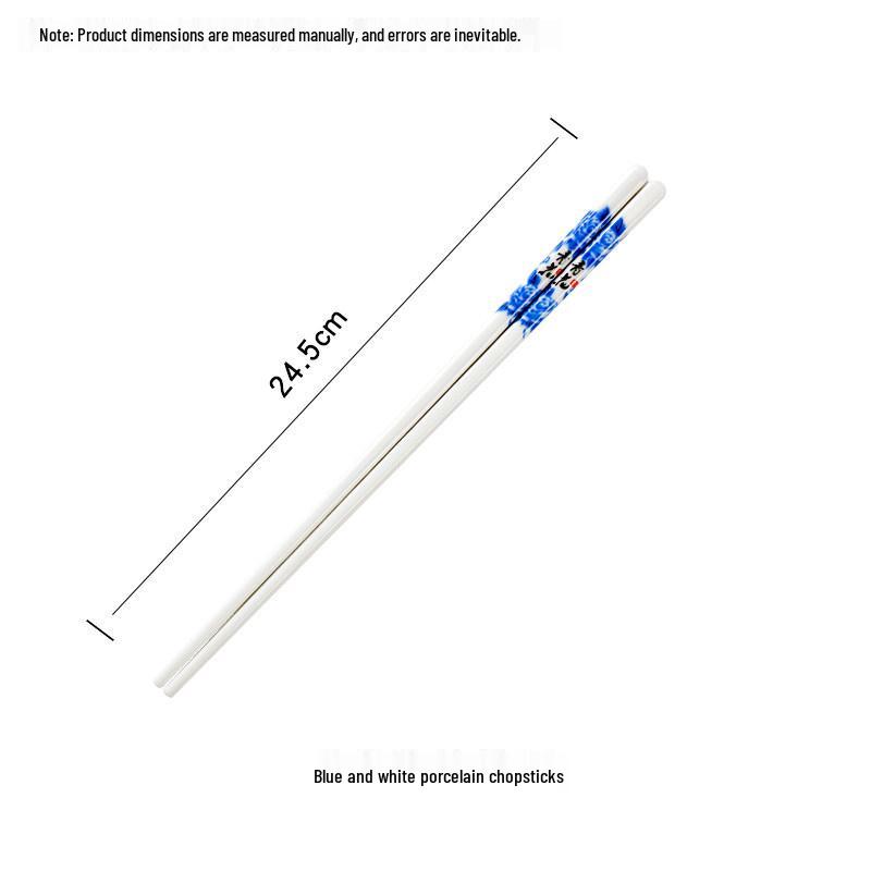 10 Pairs of High-Temperature Fired Gold Ceramic Chopsticks - Fade and Deform Resistant Bone China for Household Use