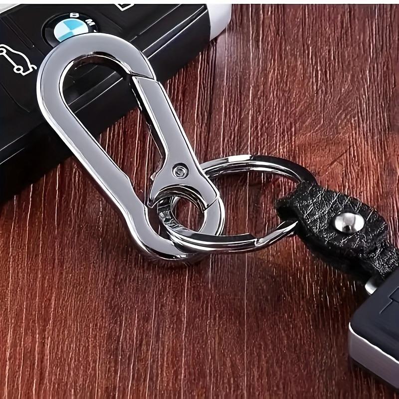 1pcs Durable Metal Keychain with Clips & Storage Bag -Vintage Zinc Alloy, Non-Braided Fashion Accessories for Men
