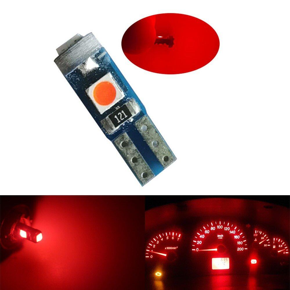 10PCS Super Bright LED T5 3SMD Car Motorcycle Dashboard Light Wedge Instrument Lamp Indicator Signal Bulbs DC12V 3030smd