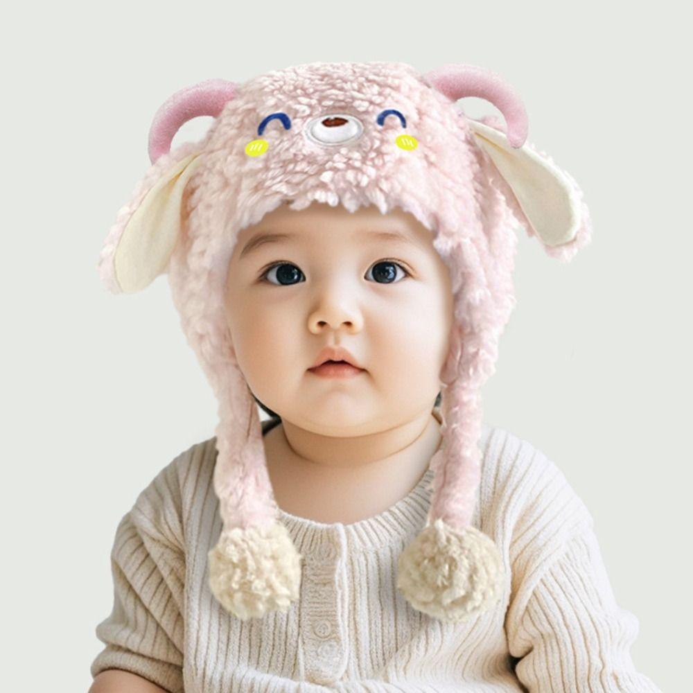 Thickened Lamb Beanie Caps Kawaii Children's Pullover Hats Winter Warm Hat  Outdoor Activities
