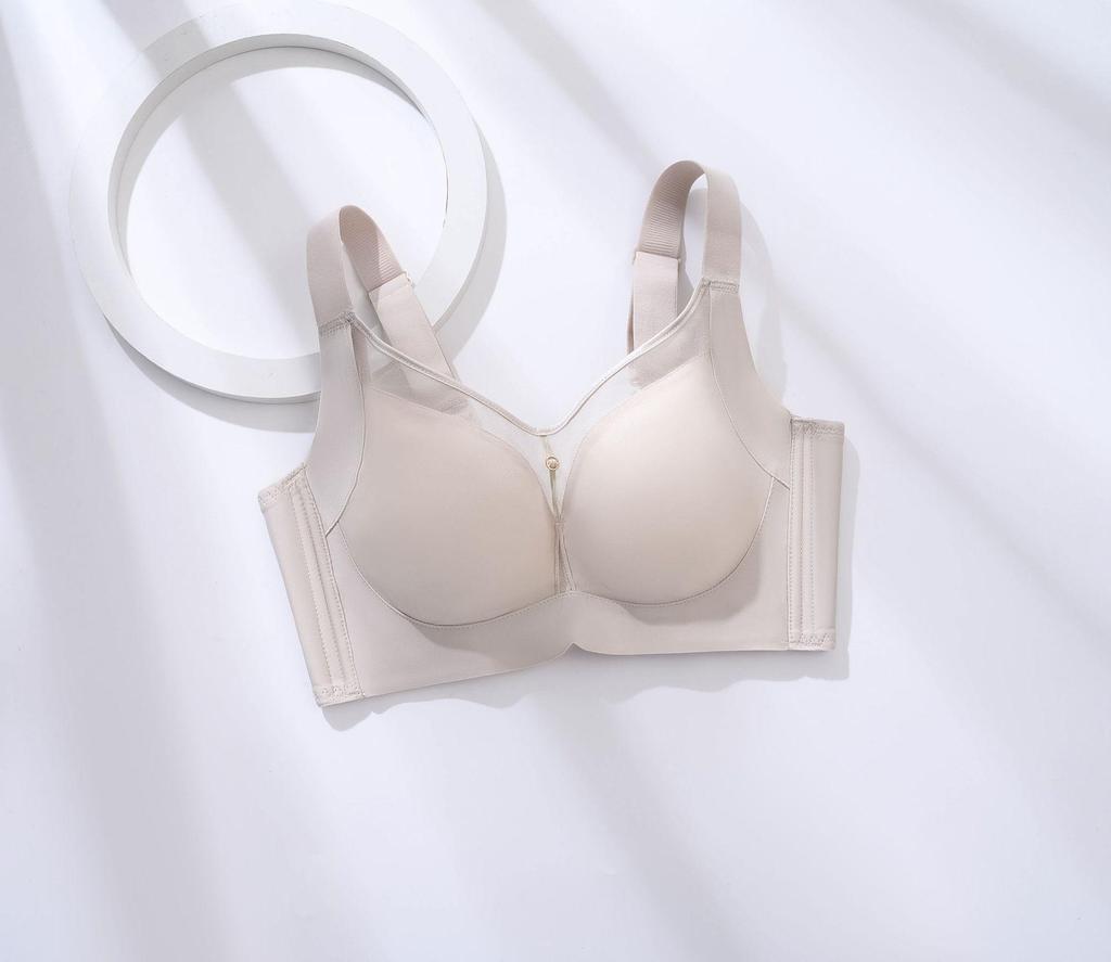 Wire-Free Plus Size Ultra-Thin Bra - Large Cup, Side Support, Anti-Sagging, Massage Cup, Push-Up Lingerie