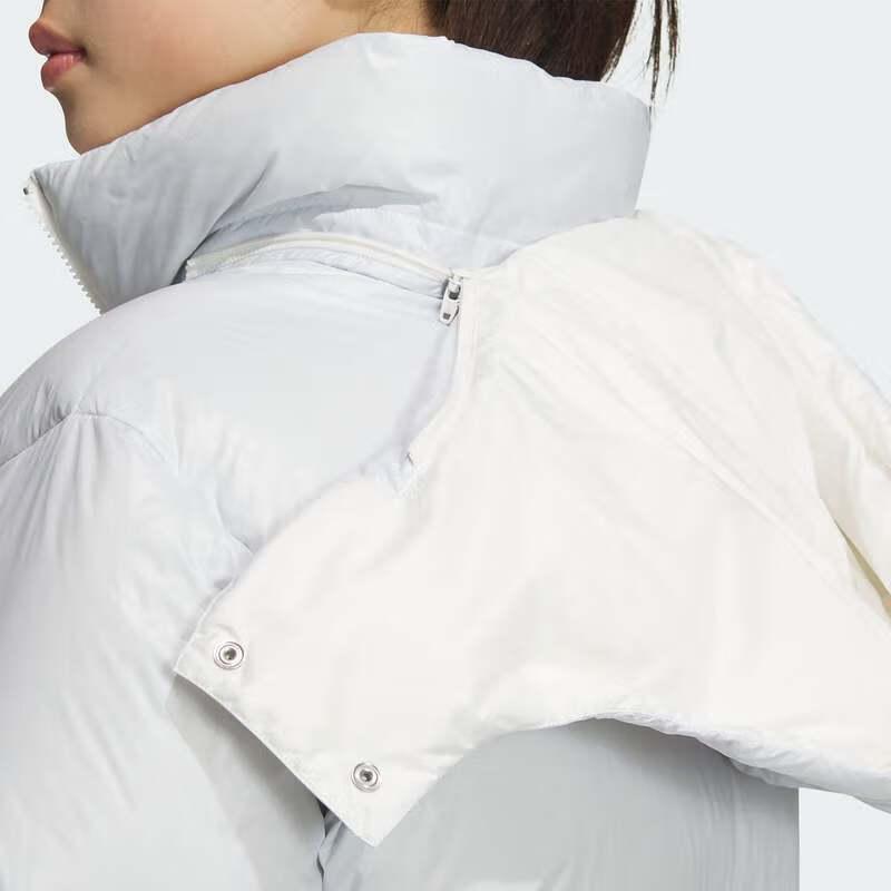 Adidas Originals Removable Hood Comfortable Casual Versatile Down Jacket Women Jacket White JD3783