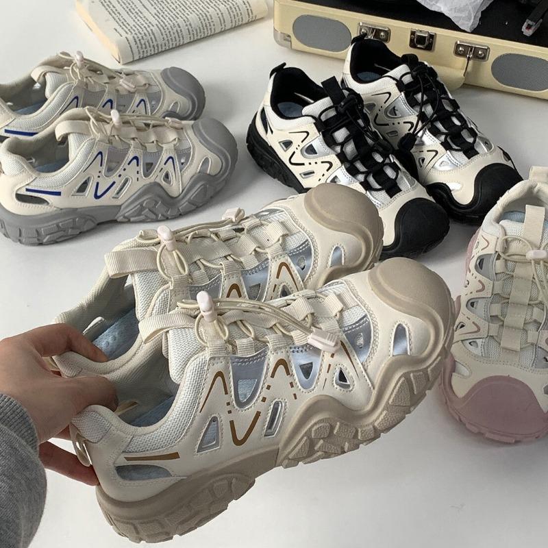 Fashion outdoor hollow casual shoes women, summer new ugly cute shoes running sports shoes hiking shoes dad shoes