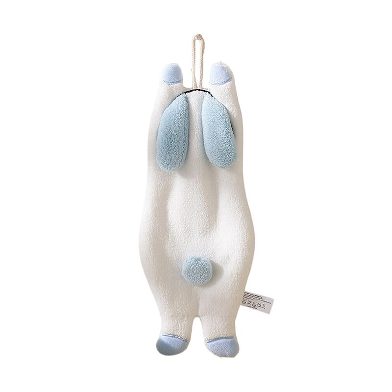 Cute Cat Rabbit Elephant Hanging Towel Kitchen Hand Towel Bathroom Soft Absorbent Handkerchief Wipe Towel Cartoon Kids Towels StyleB