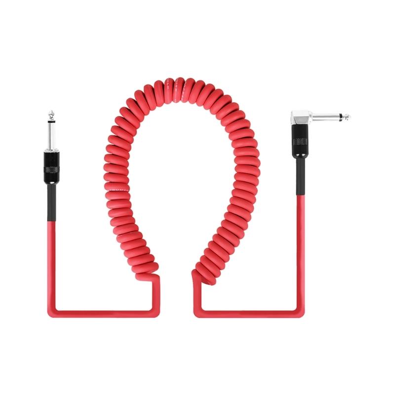 

Spirals Shape Guitar Cable 300Cm Length Anti Tangles Copper Wire For Electric Bass And Amplifier Connection красный
