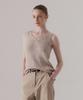 SILN Refined V-Neck Straw Knit Sleeveless (Beige)