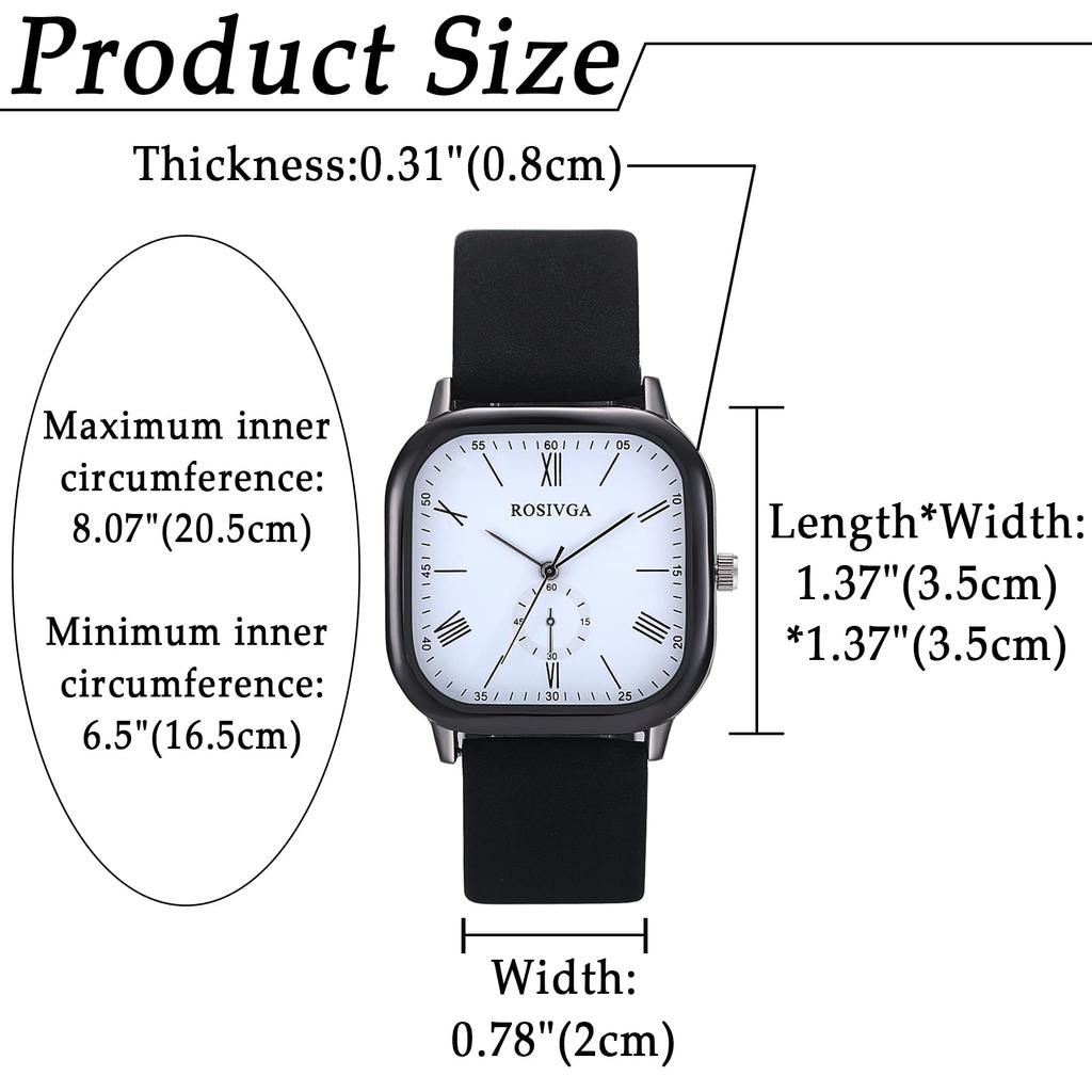 Skórzany zegarek na rękę dla mężczyzn i antyczny rzymski alfabet analogowy kwadratowy i prezent dla niego lub dla niej kobiety, wyświetlacz, kształt, wodoodporny, zegarek męski damski,