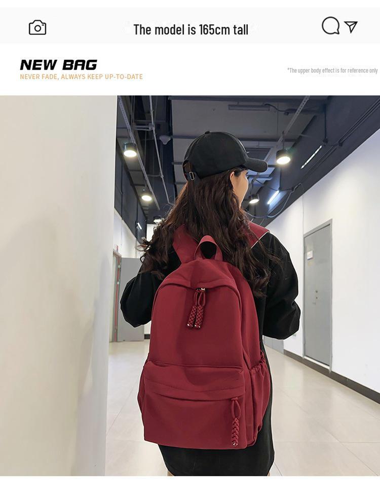 Korean-Style Lightweight Backpack for Girls: Large Capacity, Simple & Casual Design for Junior High & High School Students