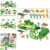 Exciting 165pcs Dinosaur Electric Rail Car Track Racing Toy Set For Endless Fun