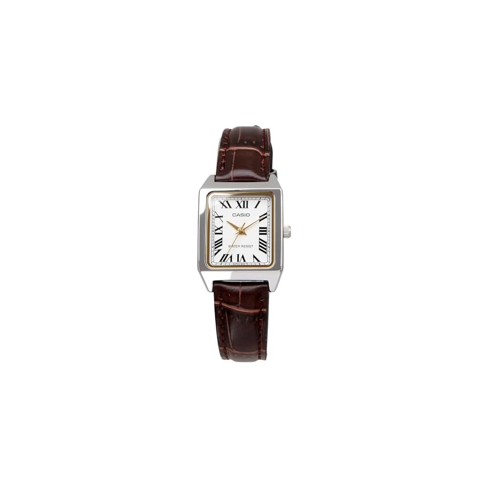 Casio Standard Quartz Women's Wristwatch LTP-V007L-7B2 White Brown Leather Band