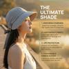 Solid Color Wide Brim Bucket Hat Ribbon Peaked Cap Foldable Women Sun Hat  Outdoor
