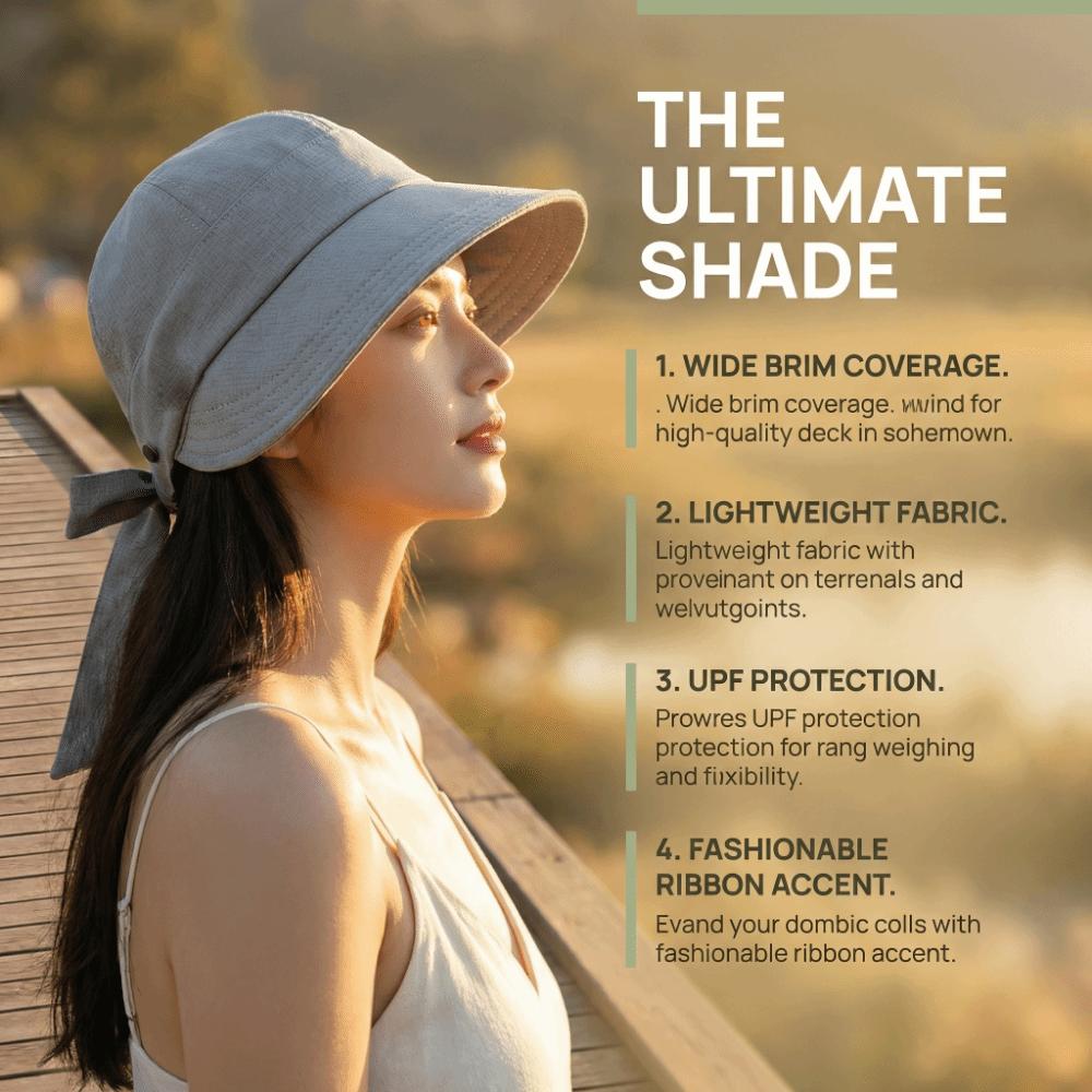 Solid Color Wide Brim Bucket Hat Ribbon Peaked Cap Foldable Women Sun Hat  Outdoor