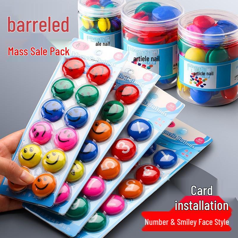 Round Colored Whiteboard Magnet Clips - Strong Magnetic Hold for Blackboard & Whiteboard