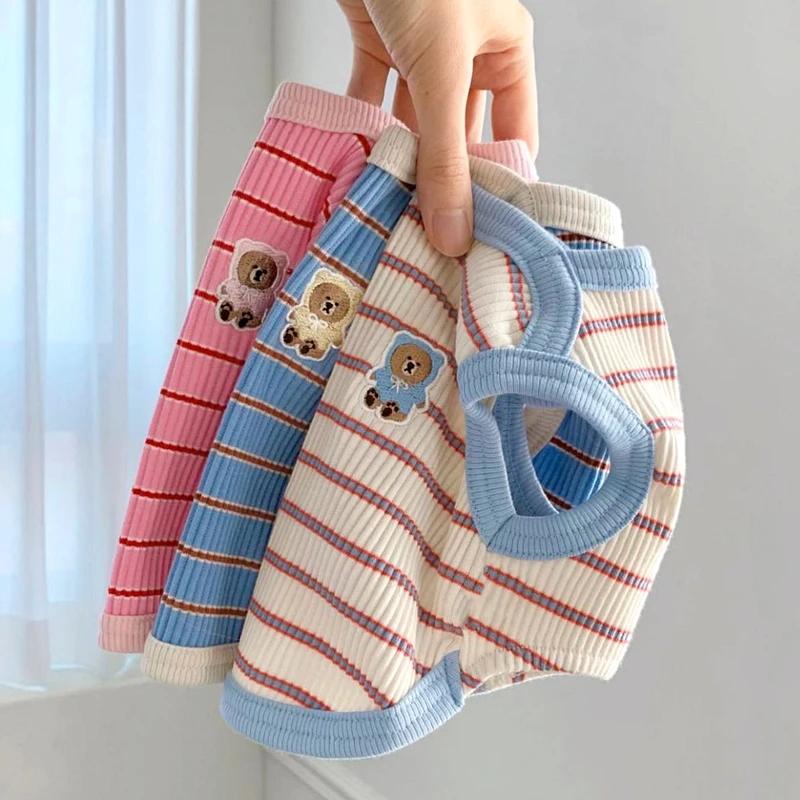 Striped Pet Vest Thin Teddy Bears Pomeranian Yorkshire Small Dog Cats Dogs Clothes Summer Puppy Clothes Dog Cooling Vest