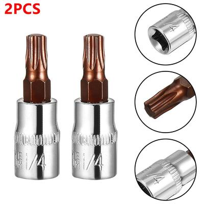 2Pcs Socket New Parts 1/4 1/4 Inch Drive Supplies T30