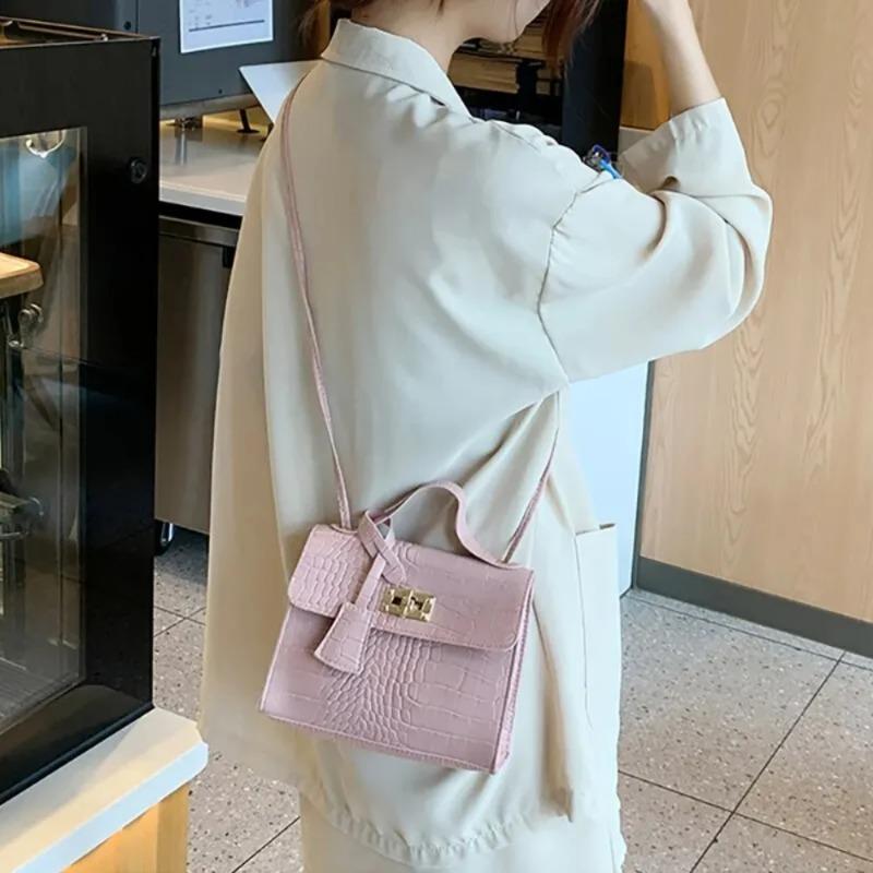 Crocodile Print Handbag Shoulder Bag PU Material for Carrying Everyday Items Outdoors Fashion Backpack Shoulder Bag for Party