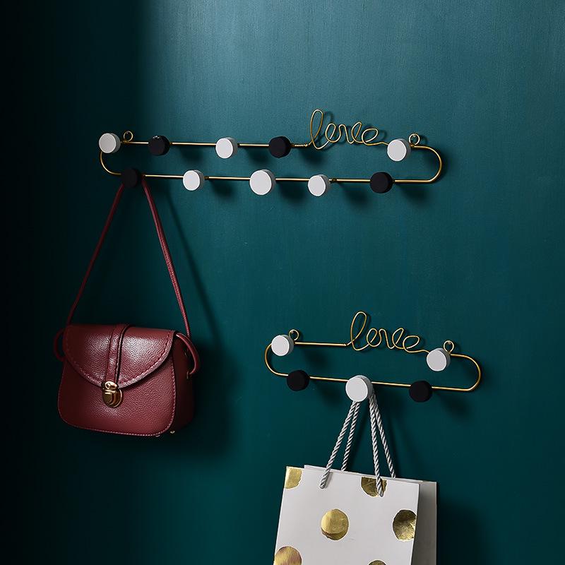 Love Letter Decoration Hook Living Room Wall Key Hook Bedroom Metal Coat Hook Row Hook Decorative for Keys,Hats,Towel, Home,Bathroom,Kitchen