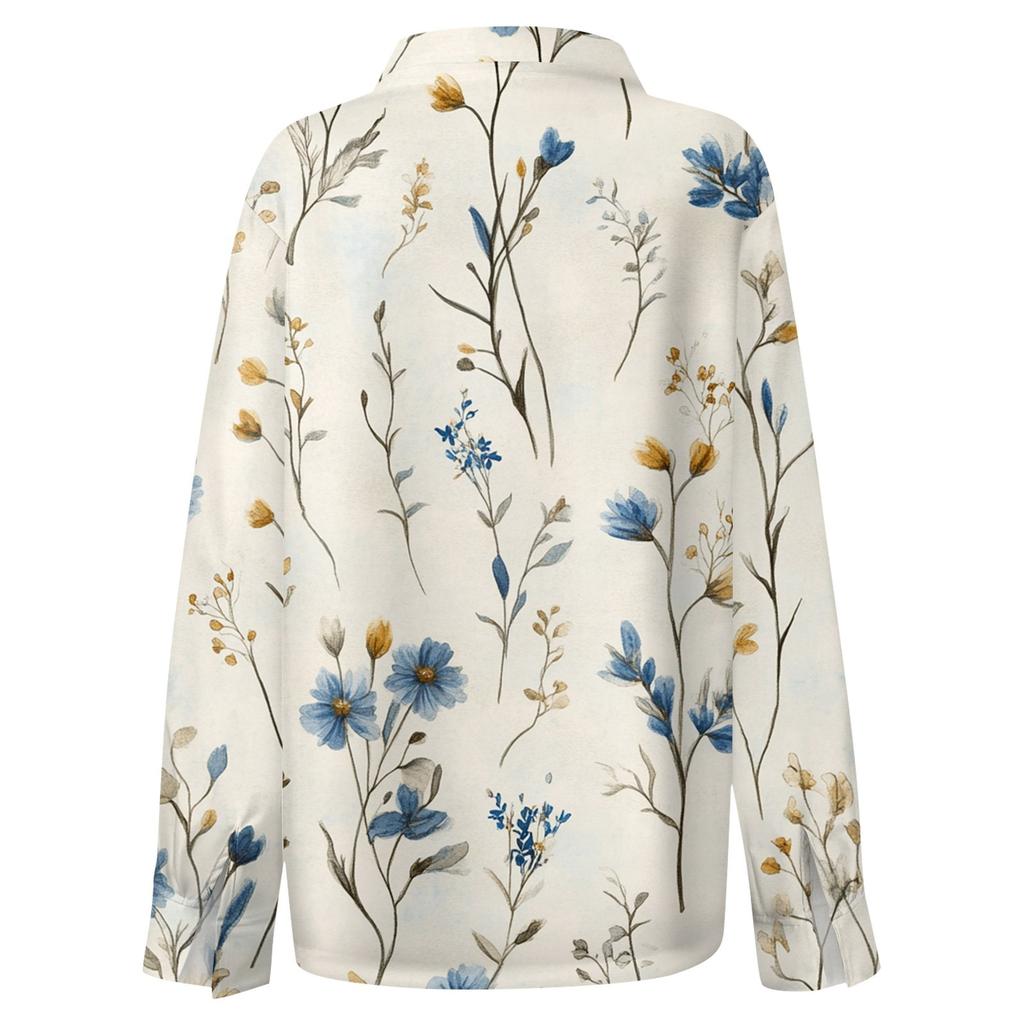 Skjorte for kvinner Bluse med knapp Langermet Uformell Basic skjortekrage Vanlig topp