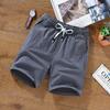 Men's Plus Size Japanese Trendy Linen Beach Shorts - Casual, Loose, Mid-Length, and Lightweight.