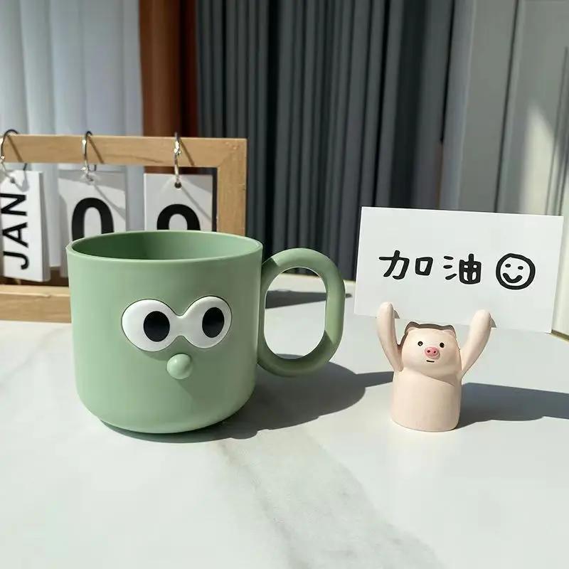3D Cartoon Mouthwash Cups for Home Use, High Beauty Coffee Cup with Handle, Student Couple Toothbrushing Cup,Christmas Gift
