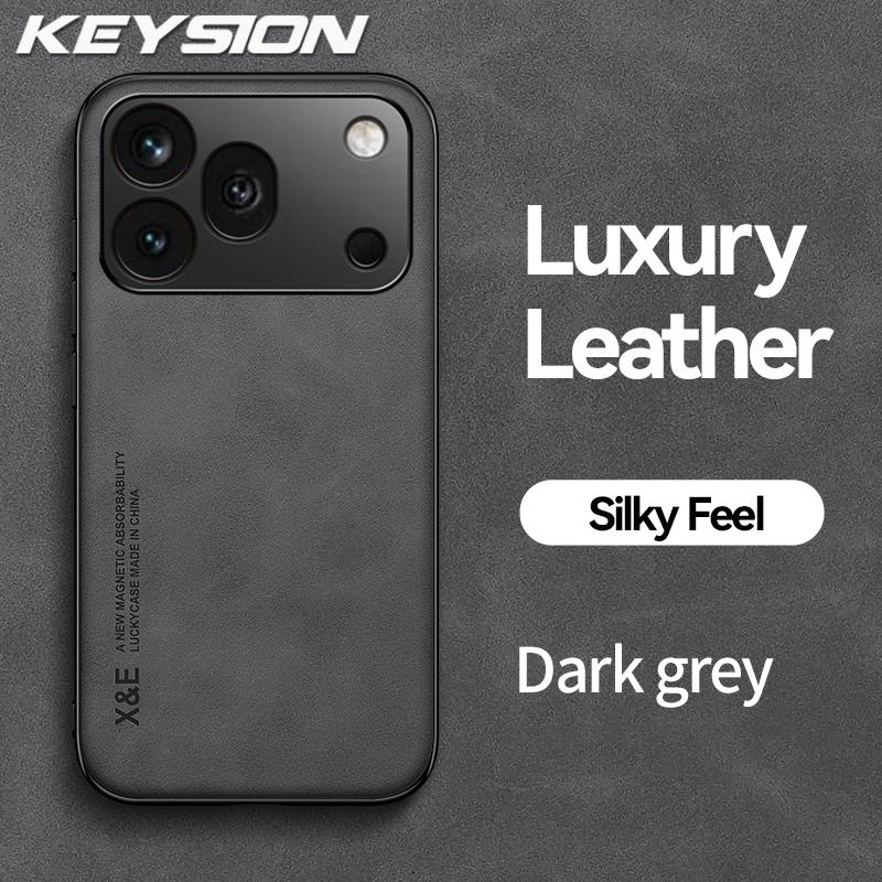 KEYSION Luxus Retro PU-Leder Handyhülle für HONOR 600 Pro 5G Silikon+PC Stoßfeste Handy-Rückabdeckung für Huawei Honor 600 5G