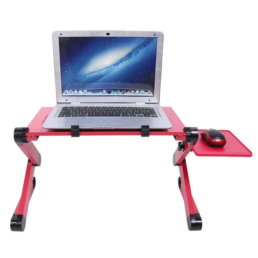Moderner Klapp-Computertisch für Bett, Wärmeableitender Laptop-Schreibtisch mit Mausablage, Rosarot