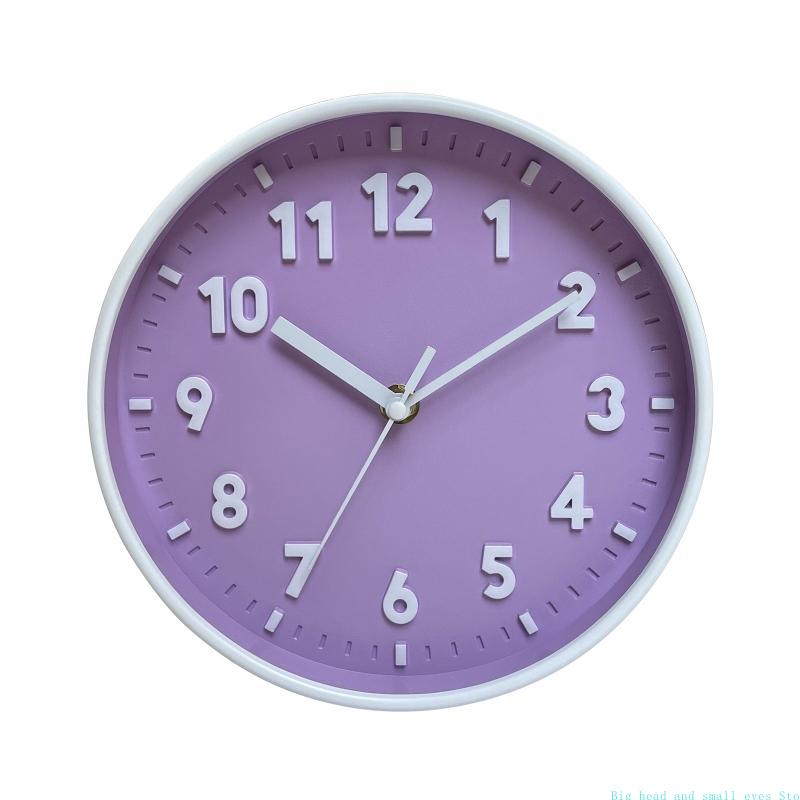 Modern Simple Wall Clock 8 Inch Candy Color Silent for Time Clocks Ornament for Home Bedroom Dormitory Living Room Children