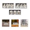 3 Pieces Christmas Miniature House Statue Table Centerpiece Craft Xmas Village Toy for Shelf Living Room Holiday Indoor Office