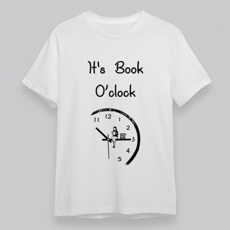 

Women s Oversize Classic T-Shirt It s Book O’clock Clock Reading Graphic Tee XL