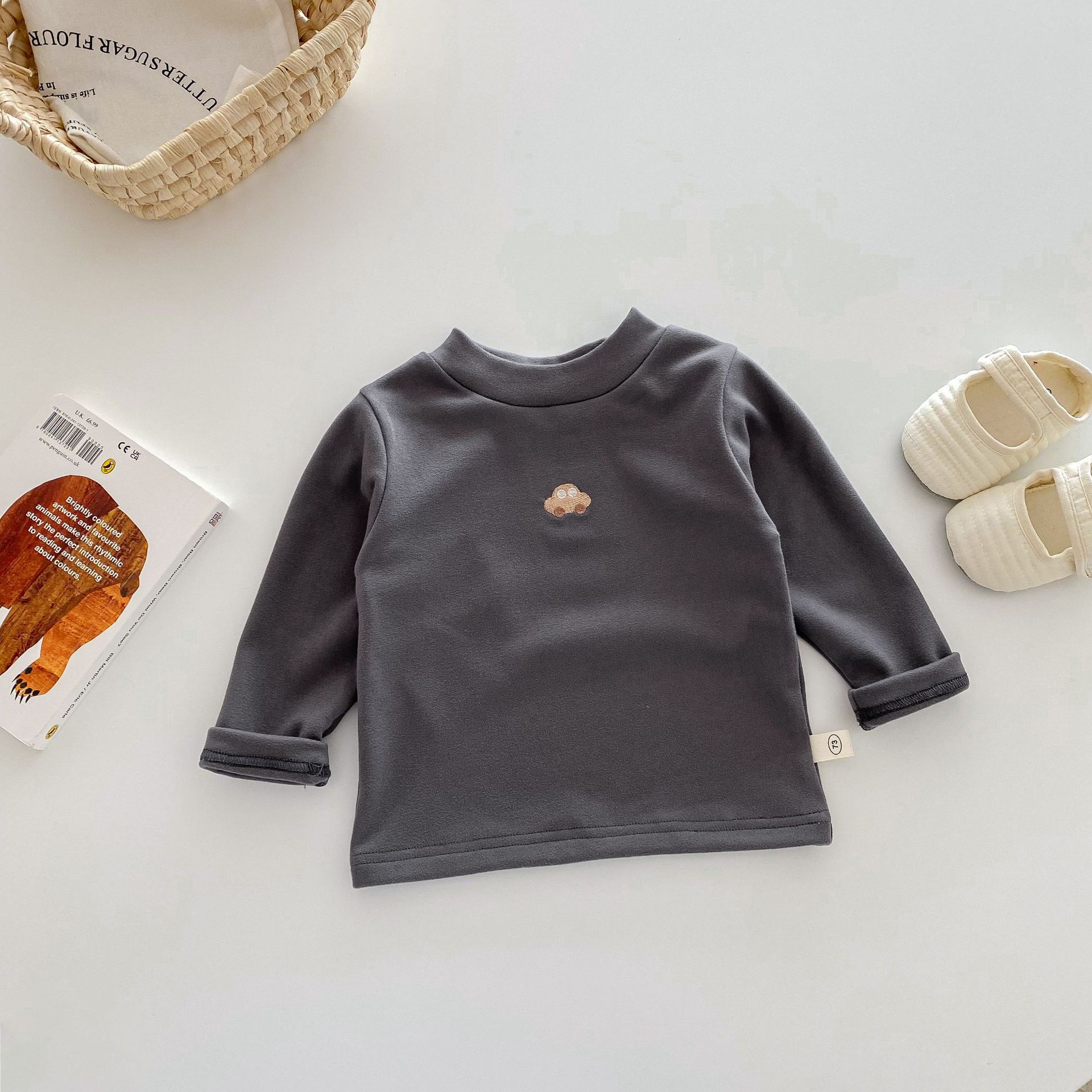 

Kids Thermal Base Layer Shirt Cartoon Print Winter Inner Wear Top for Boys Girls 0-5 Years 120