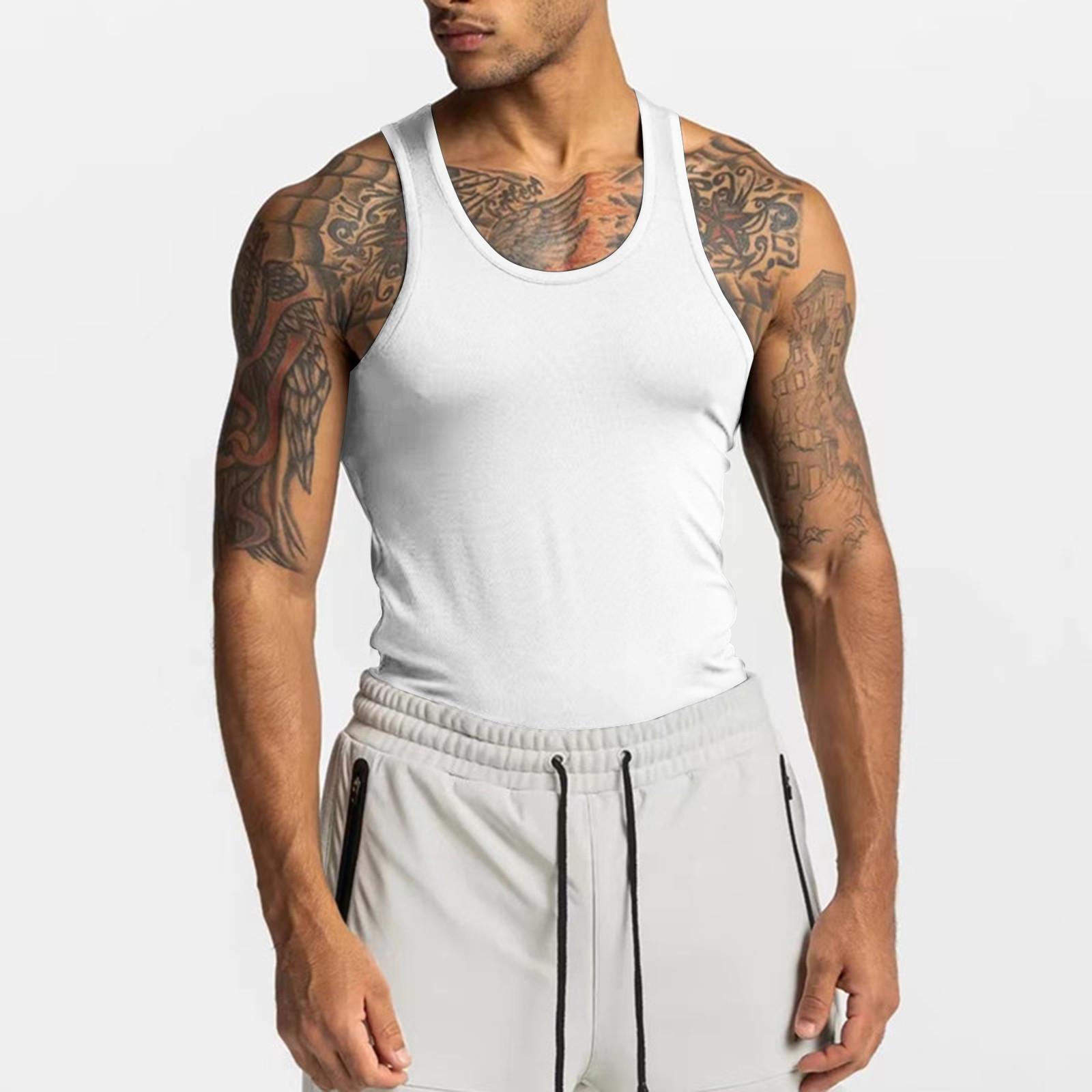 

(Куниде) Мужская футболка для тренажерных залов, бодибилдинга, фитнеса, мышц, майка без рукавов, топ, жилет, майка XXXL белый