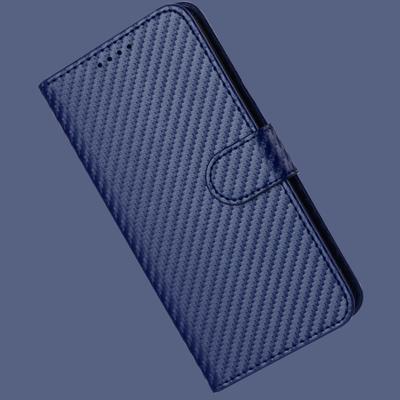 For iPhone 17 Pro Max Wallet Case with Strap Carbon Fiber Texture Leather Mobile Cover