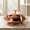 Serving Tray with Dome Lid Stainless Steel Food Plate Rose Cover Handle for