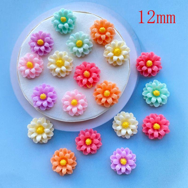 30Pcs Kawaii Cute Mixed Flowers Flat Back Resin Cabochons Scrapbooking DIY Jewelry Craft Decoration Accessorie E199