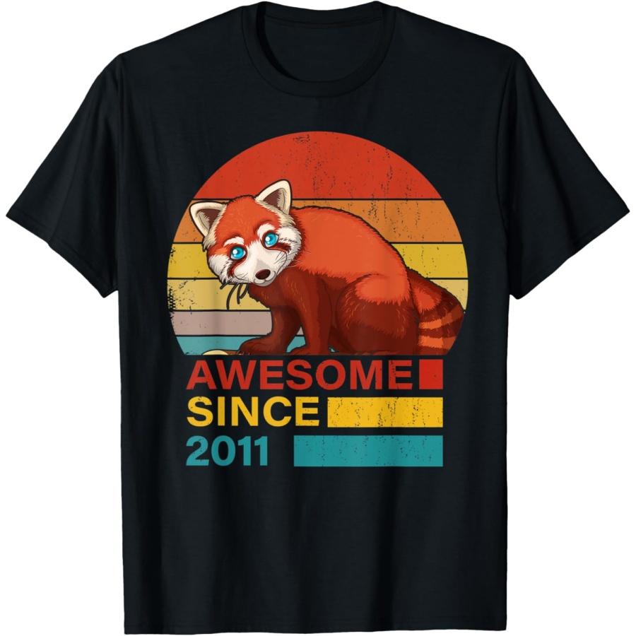 Red Panda 2011 Birthday Funny Vintage Red Panda Retro Sunset T-Shirt XXXXXL