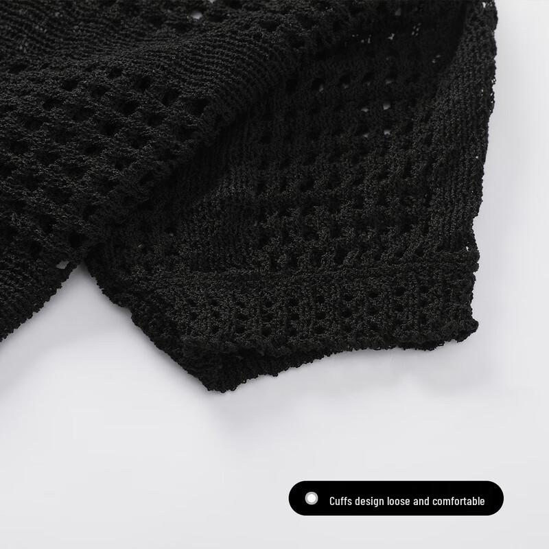 FivePlus Women's Hollow-out Knit Short Sleeve Top