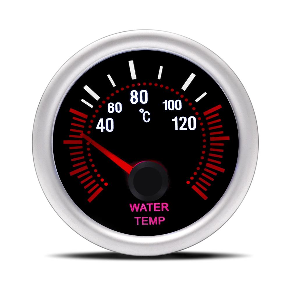 Water Temperature Meter Car Auto Water Temp Gauge 40~120 Celsius 2" 52mm Universal White LED Smoke Len Digital 12V with Sensor