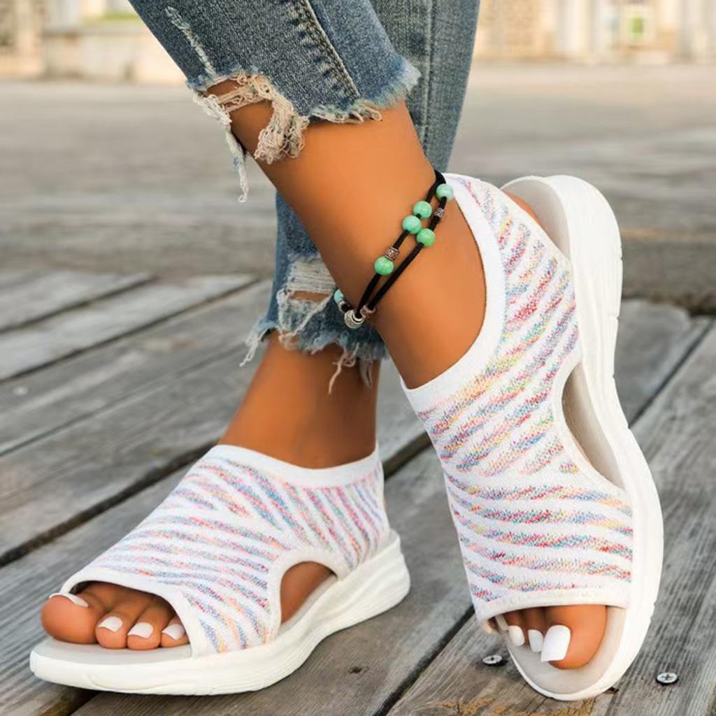 Summer Women Dress Shoes Low Heel Wedges Shoes for Women Sandals with Arch Support Comfortable Sandals Women Flip Sandals